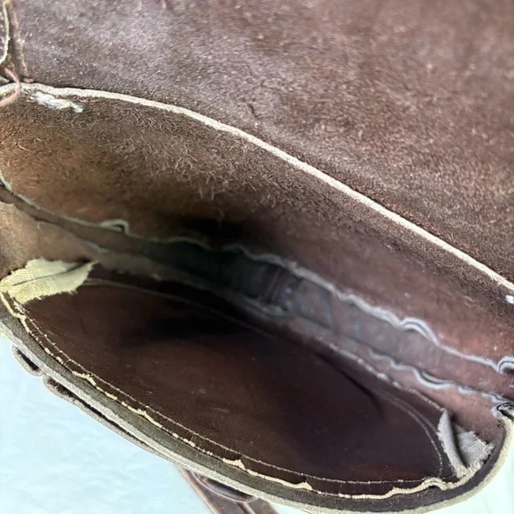 Vintage artisan handmade boho minimalist distressed genuine leather shoulder bag - Picture 15 of 17